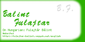 balint fulajtar business card