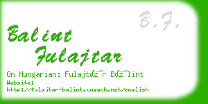 balint fulajtar business card